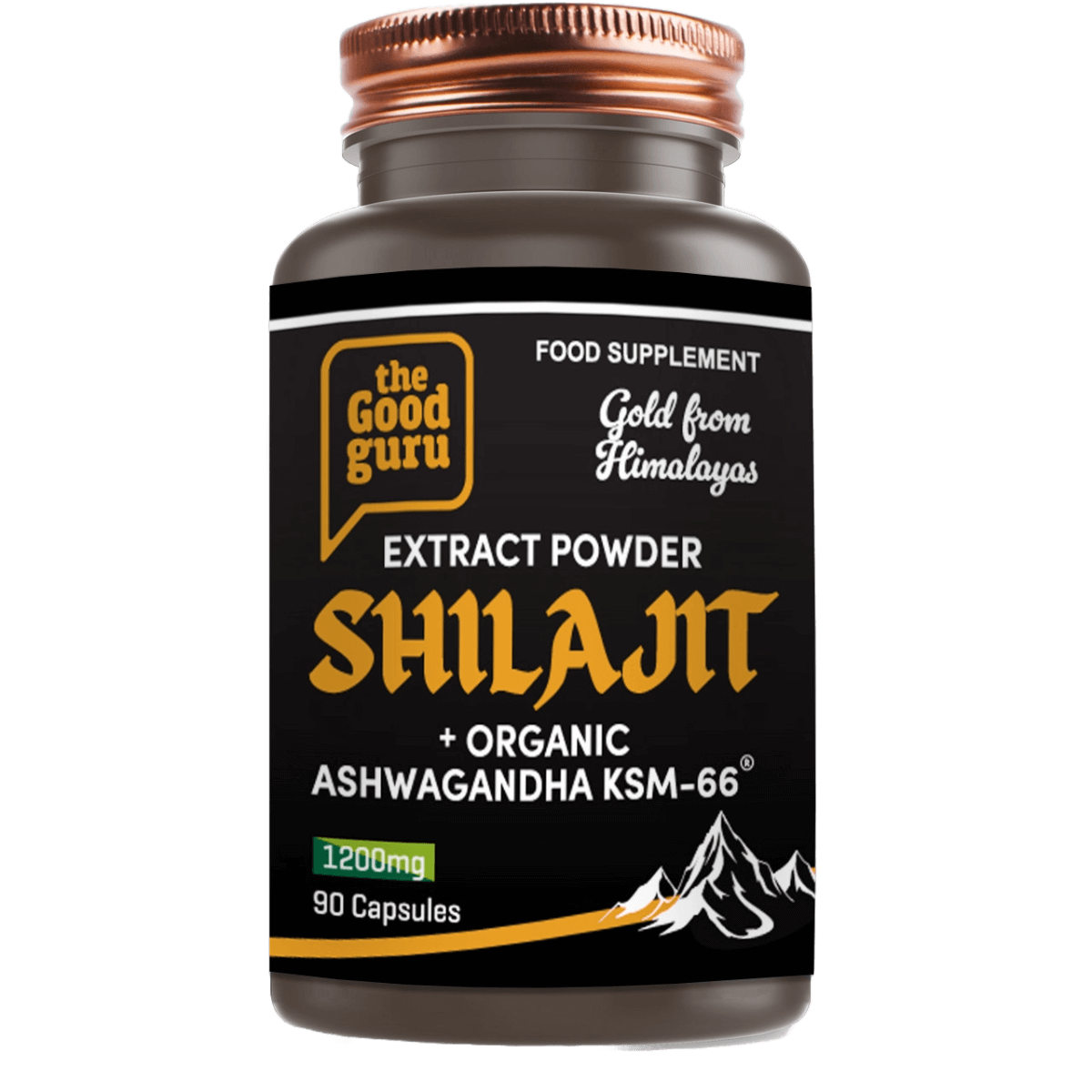 Buy Gold Shilajit + Ashwagandha KSM66 | 1200mg | 90 Capsules UK