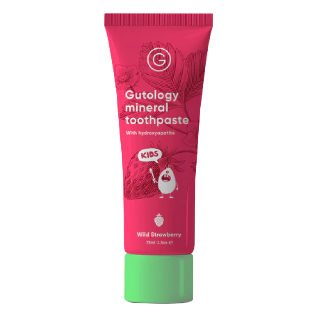 Gutology Kids Mineral Toothpaste w/ Hydroxyapatite | 75ml Strawberry ...