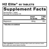 H2 Elite 60 Tablets | Supplement Facts