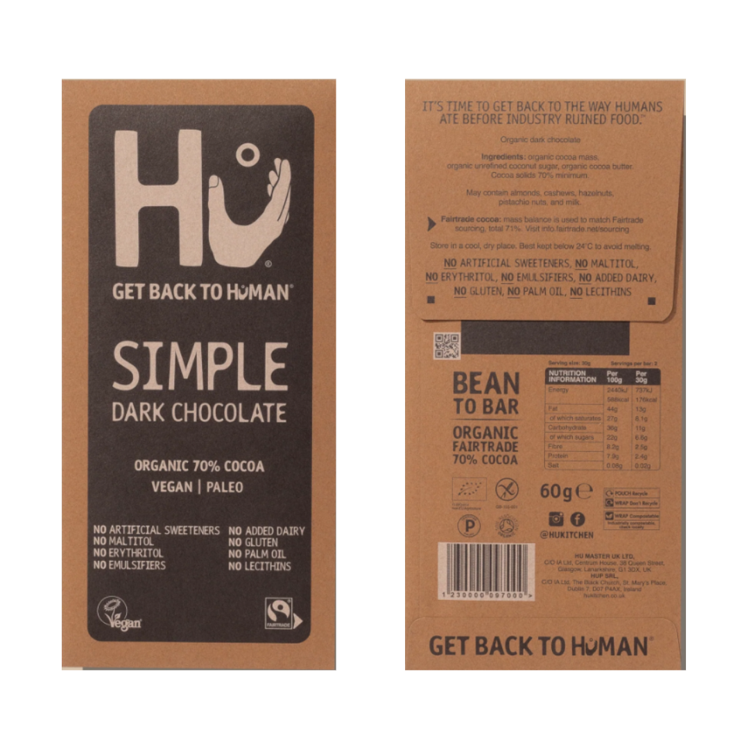 Hu Simple Dark Chocolate – Organic 70% Dark Chocolate UK