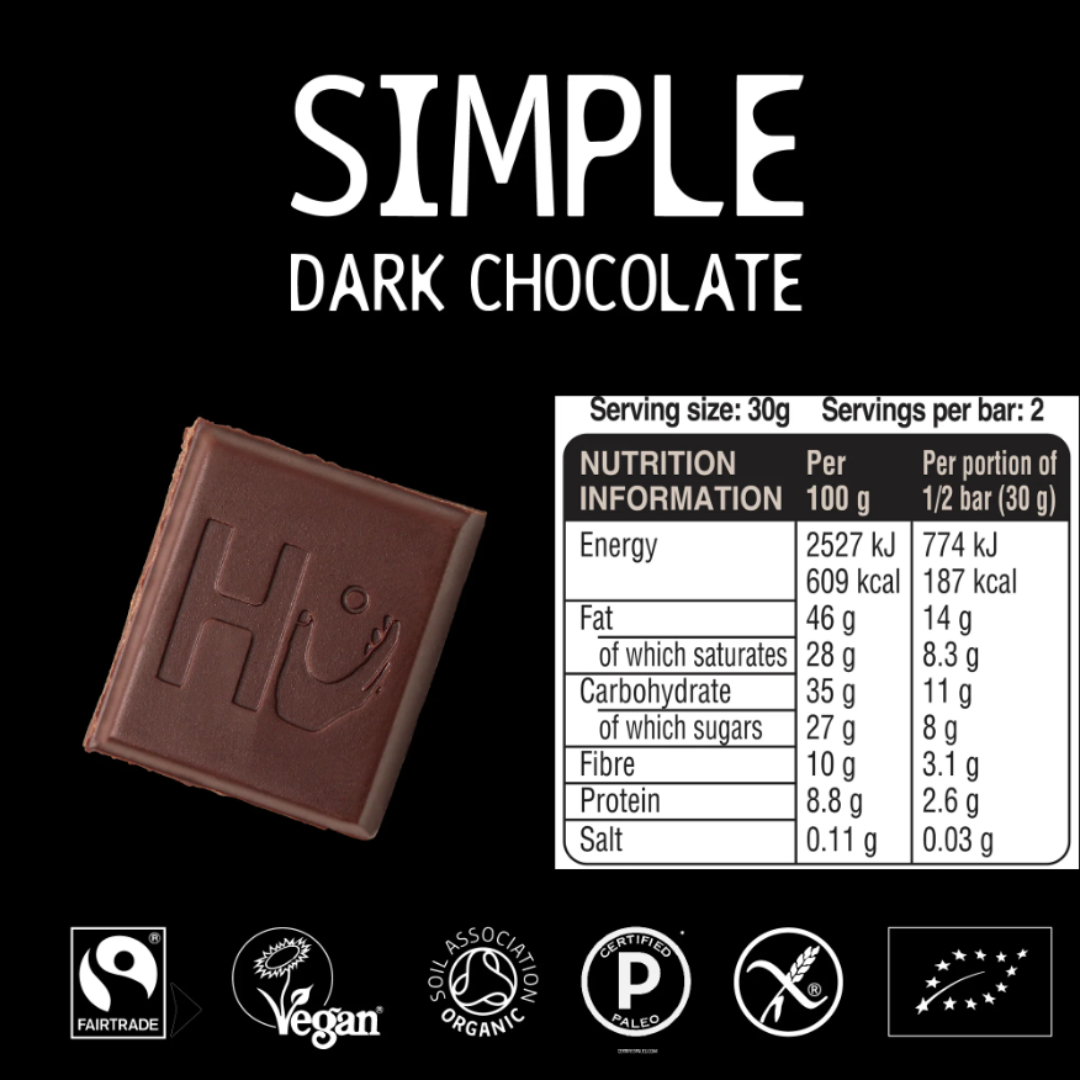 Hu Simple Dark Chocolate – Organic 70% Dark Chocolate UK
