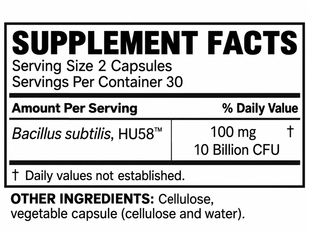 Buy HU58 - High Potency Bacillus Subtilis - 60 caps - Microbiome Labs UK online