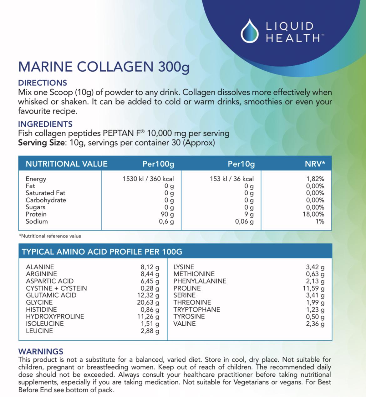 Buy Pure Hydrolysed Marine Collagen | 300g | Liquid Health UK