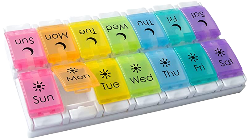 Buy Easy Dose Weekly 2x/Day Pill Planner Rainbow UK