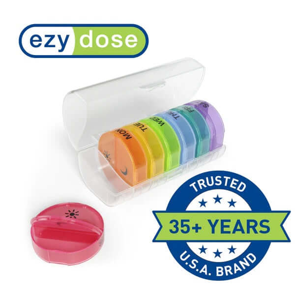 Buy Ezy Dose Weekly 2x/Day Circular Pill Planner, Rainbow UK