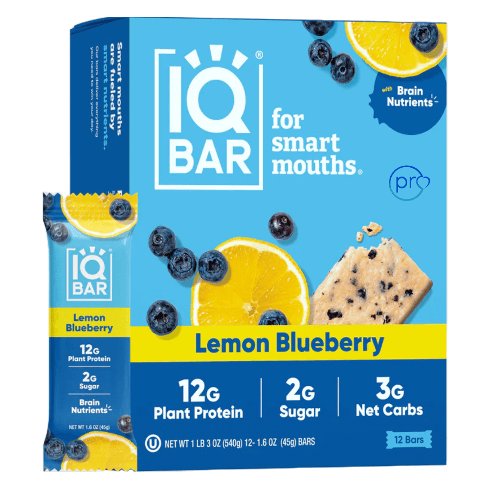 buy Lemon Blueberry | 12 Plant Protein Bars | IQBAR online uk