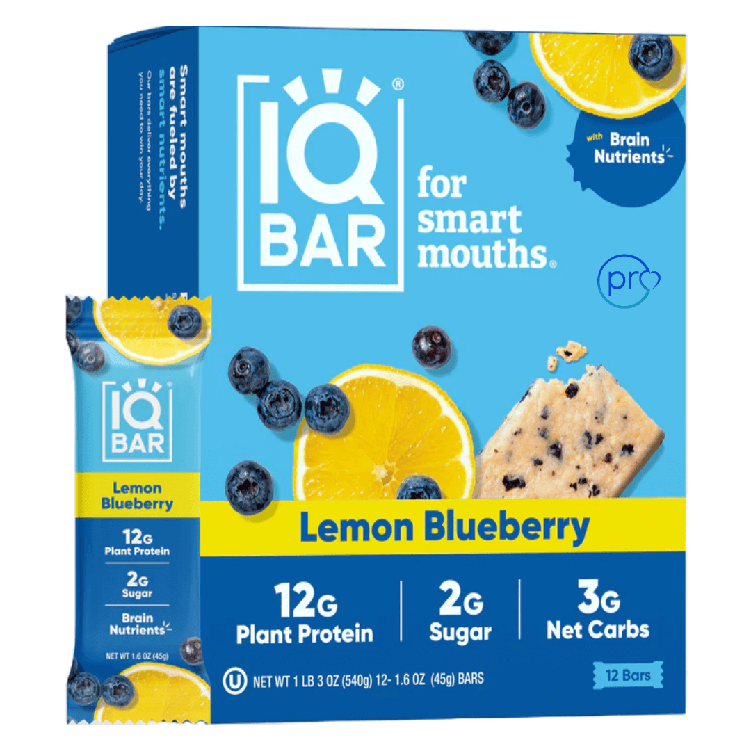 buy Lemon Blueberry | 12 Plant Protein Bars | IQBAR online uk