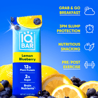 buy Lemon Blueberry | 12 Plant Protein Bars | IQBAR online uk