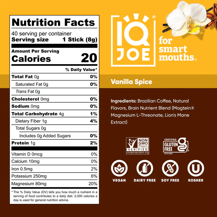 Buy IQJOE Vanilla Spice | 40 Coffee sachets UK