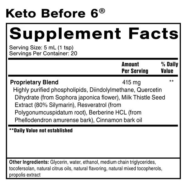 Buy Keto before 6 - Quicksilver Scientific - Liposomal 100ml UK