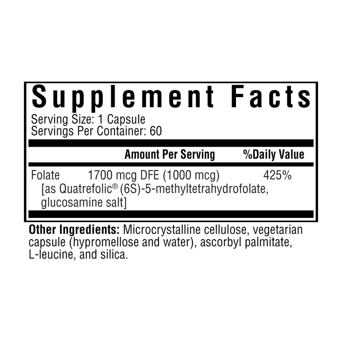 Buy L-Methylfolate 1mg | 60 Capsules | Seeking Health UK