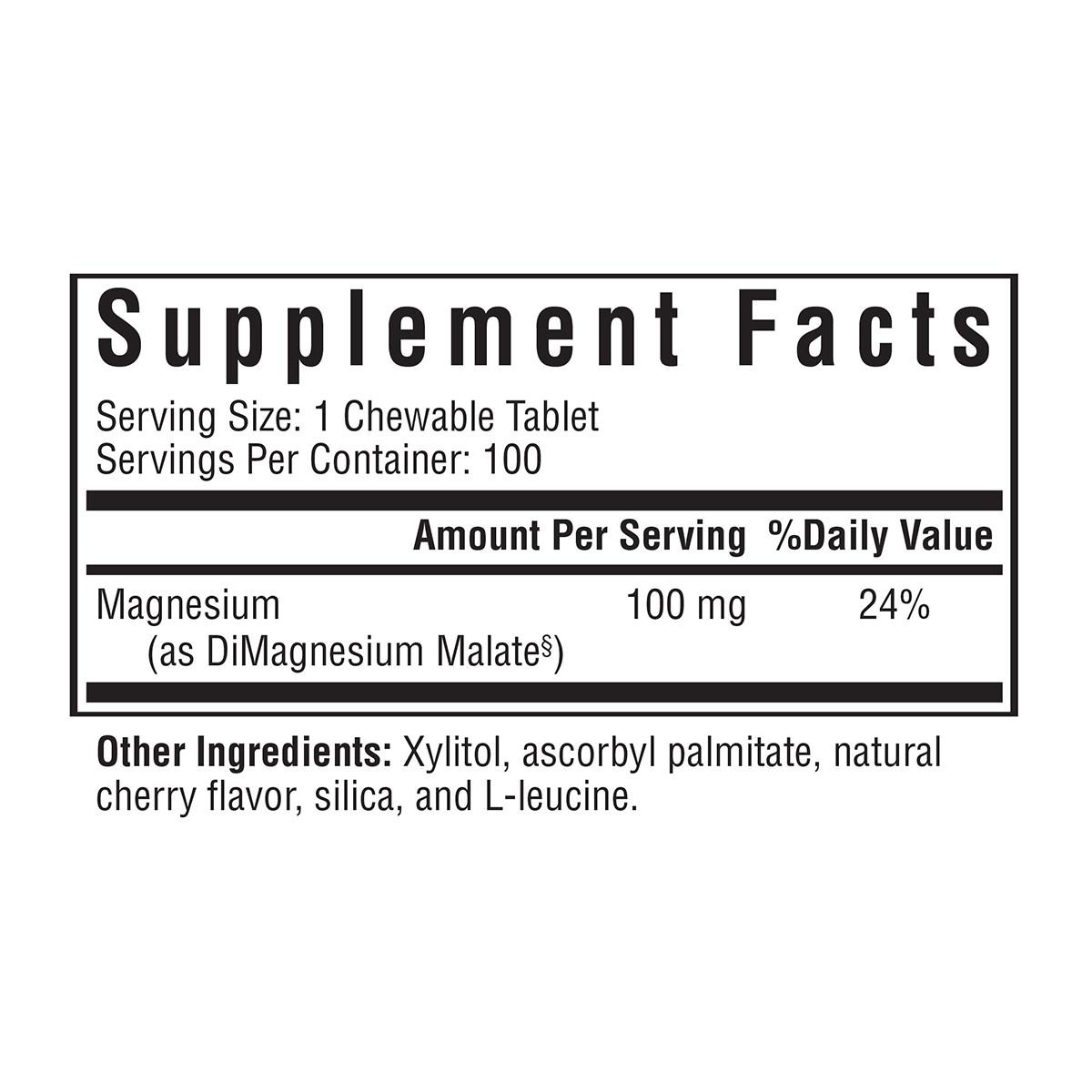 Buy Magnesium Malate Chewable | 100 Tablets UK
