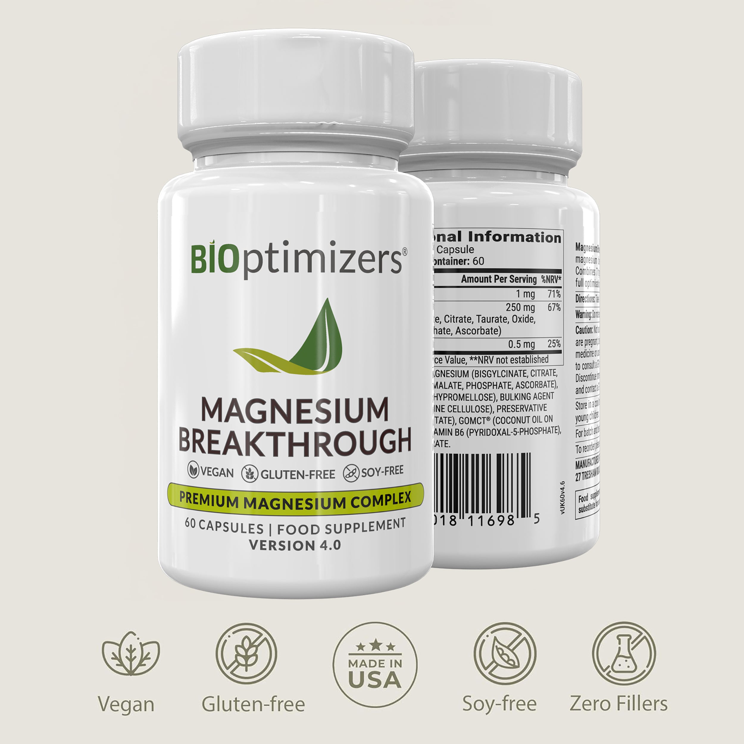 Magnesium Breakthrough 60 Capsules | BiOptimizers UK 
