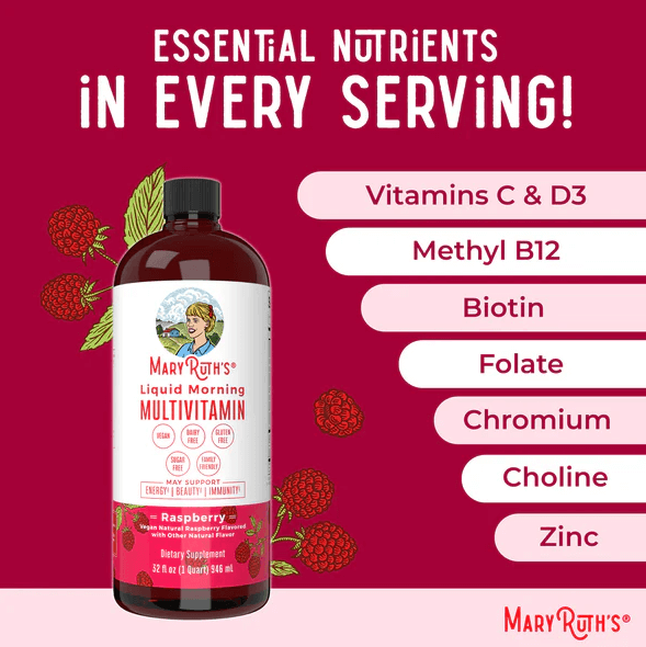 Buy MaryRuth's Liquid Morning Multivitamin | Raspberry | 450ml UK online