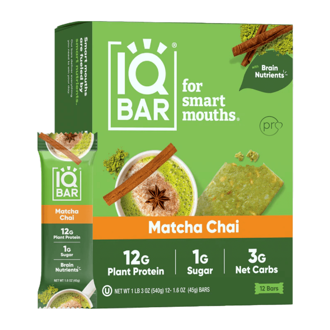 Buy Matcha Chai | 12 Plant Protein Bars | IQBAR UK
