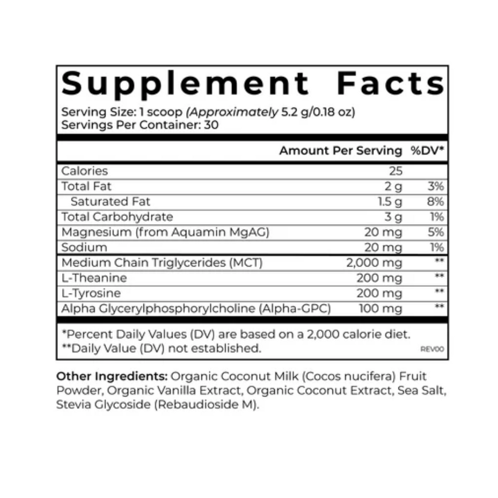 Nootropic Creamer Advanced Superfood | 30 Servings | Coconut Vanilla
