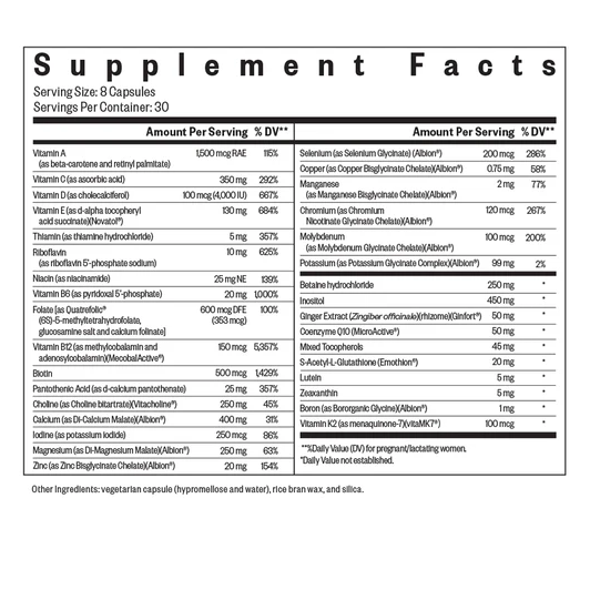 Optimal Prenatal | 240 Capsules | Seeking Health