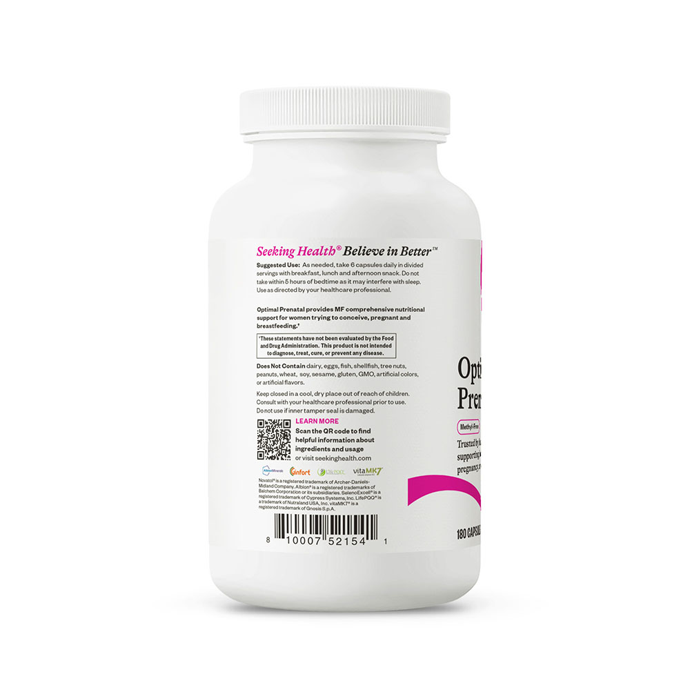 Optimal Prenatal | Methyl Free | 180 Capsules