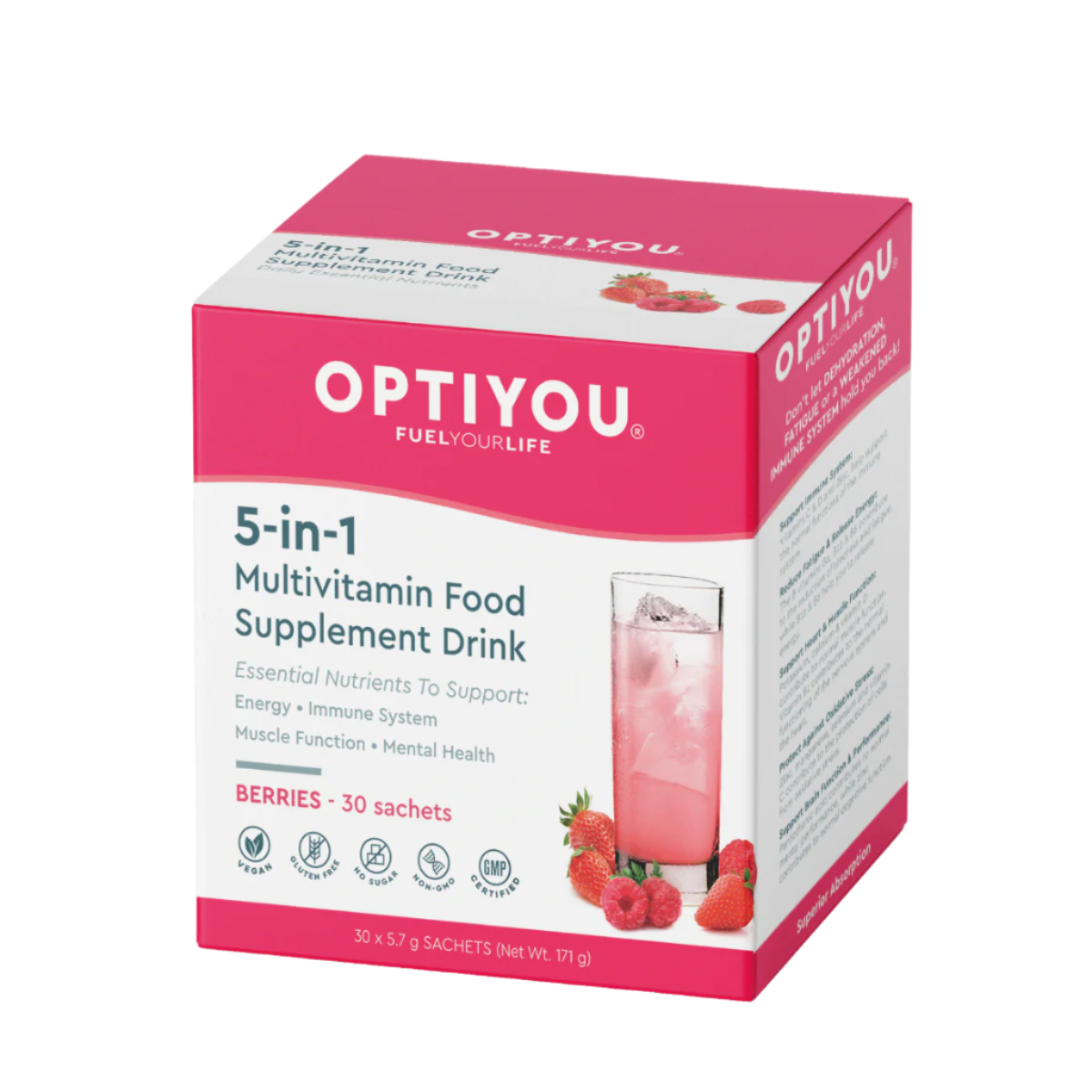 Buy OPTIYOU Berry Flavour 30 sachets/servings Pack UK