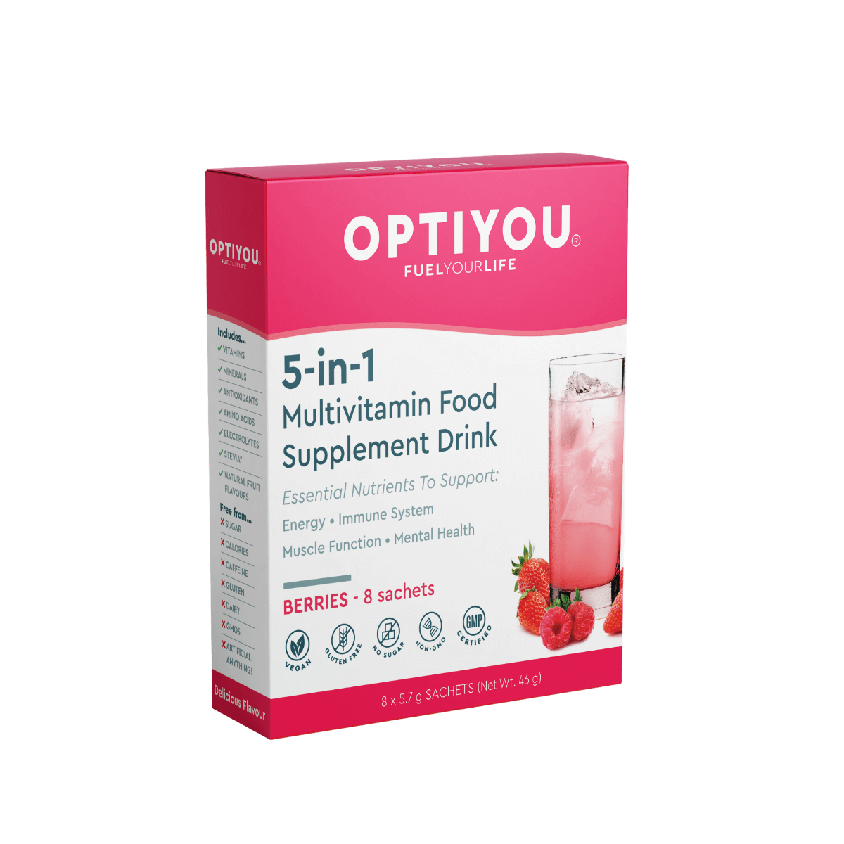 Buy OPTIYOU Berry Flavour 8 sachets Pack UK