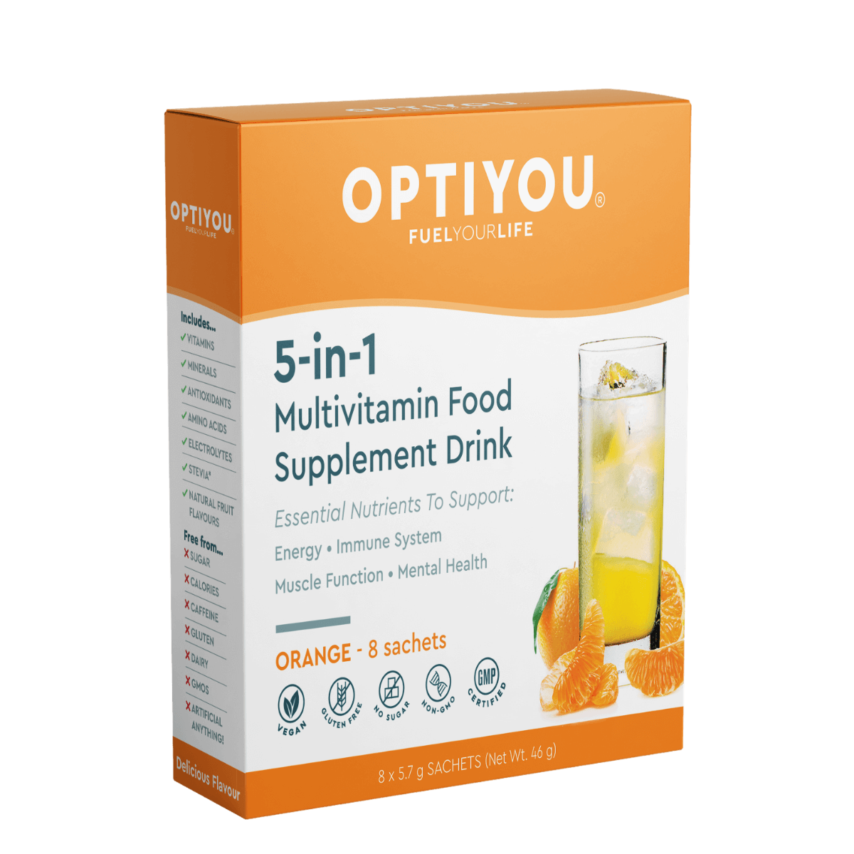 Buy OPTIYOU | Multivitamin | Orange Flavour | 8 sachets UK