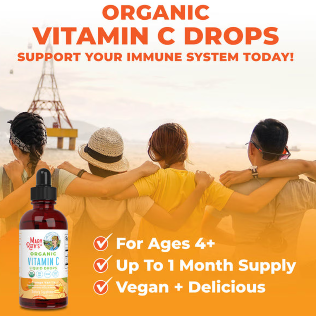 mary Ruths organic vitamin c drops orange vanilla - adults and kids - proactive healthcare uk 