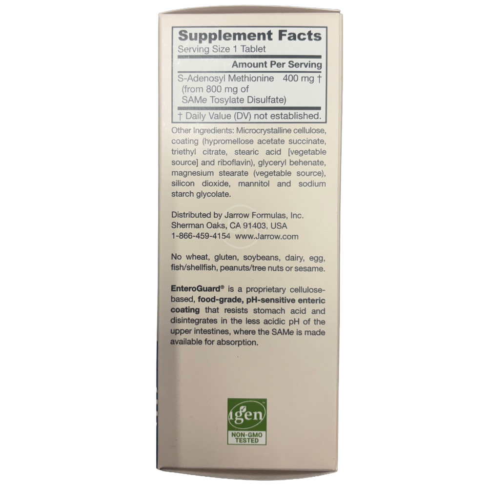 Jarrow formulas Same 400mg 60 Tablets UK - ingredients 