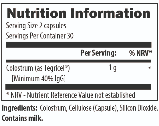 Buy Tegricel Colostrum | 60 Capsules UK