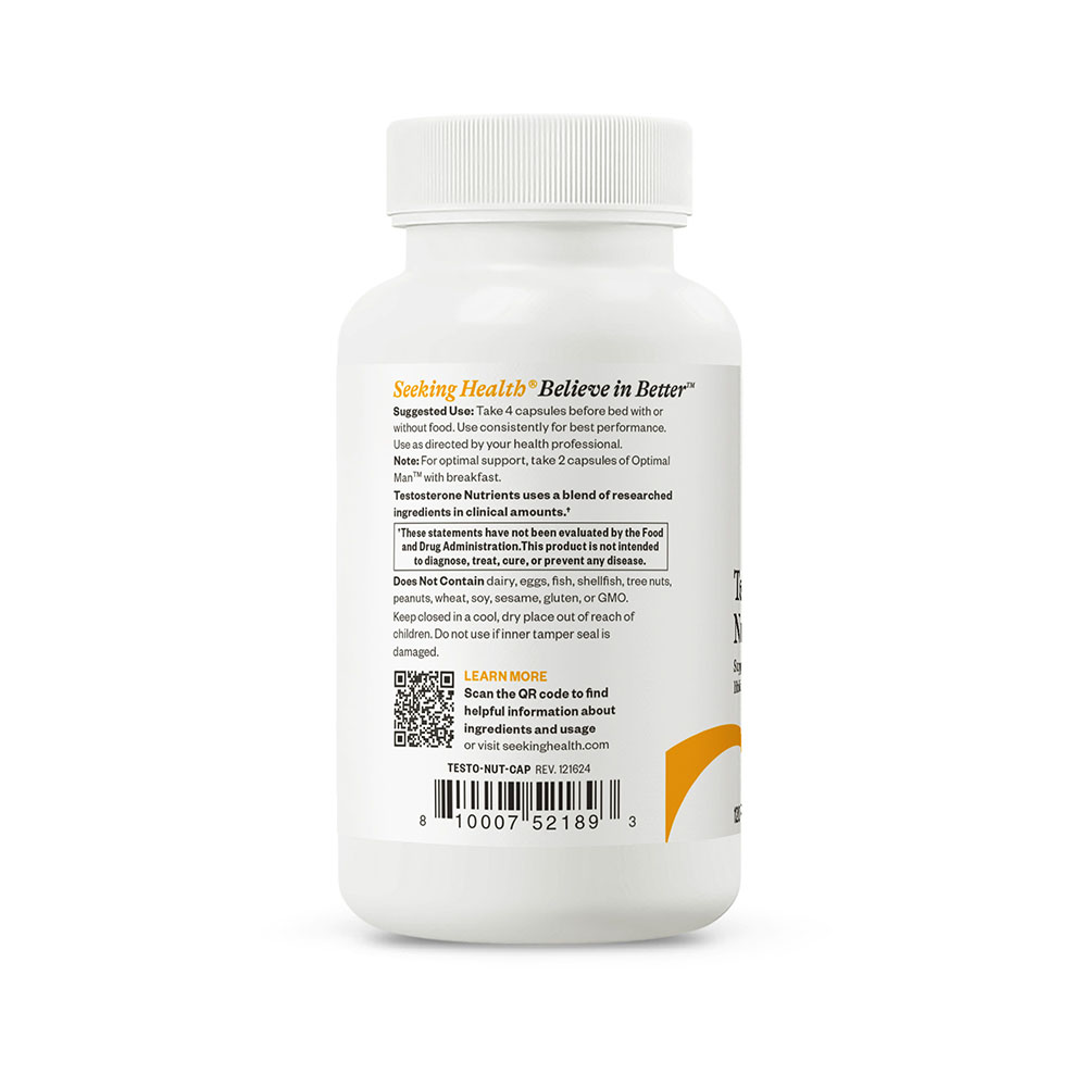 Testosterone Nutrients | 120 Capsules | Seeking Health