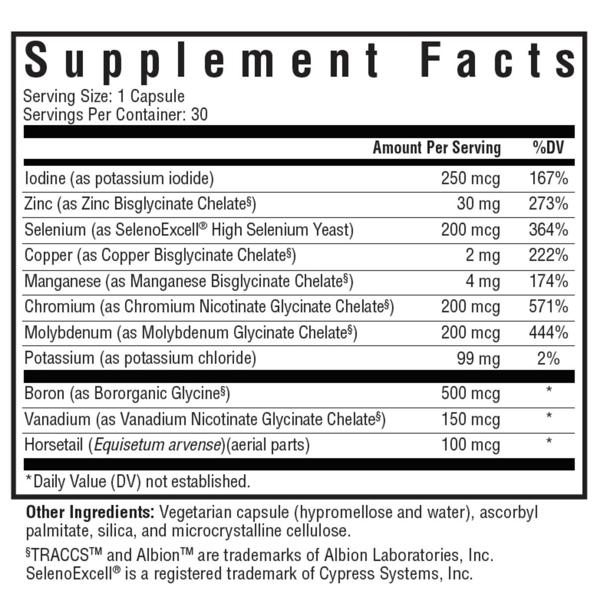 Buy Trace Minerals Complex | Iron Free | 30 Capsules | Seeking Health UK