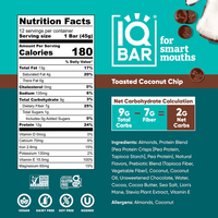 Buy Toasted Coconut Chip | Single Plant Protein Bar | IQBAR UK