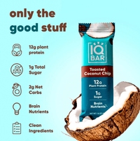 Buy Toasted Coconut Chip | Single Plant Protein Bar | IQBAR UK