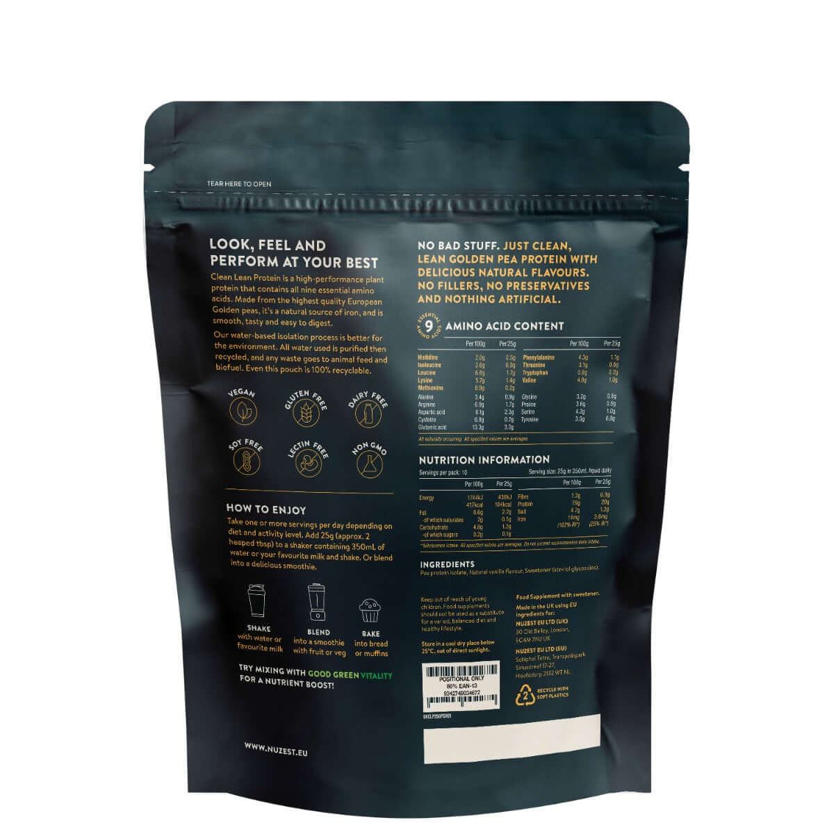 Buy Clean Lean Protein | Smooth Vanilla | 250g UK
