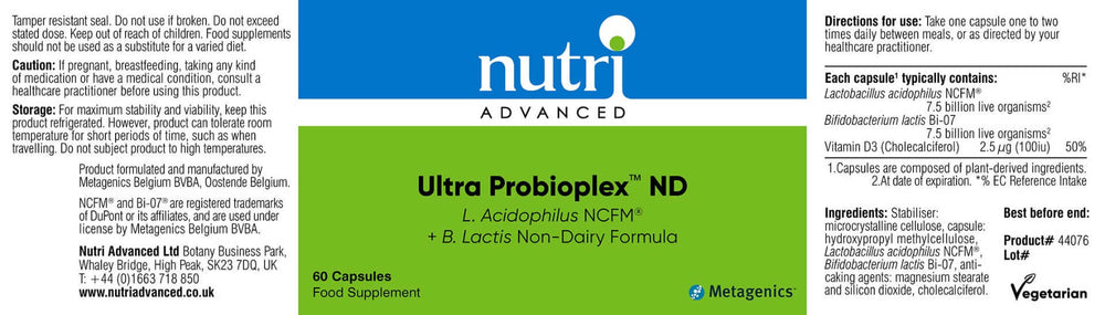 Buy Ultra Probioplex ND Dairy Free Probiotic - 60 Capsules UK