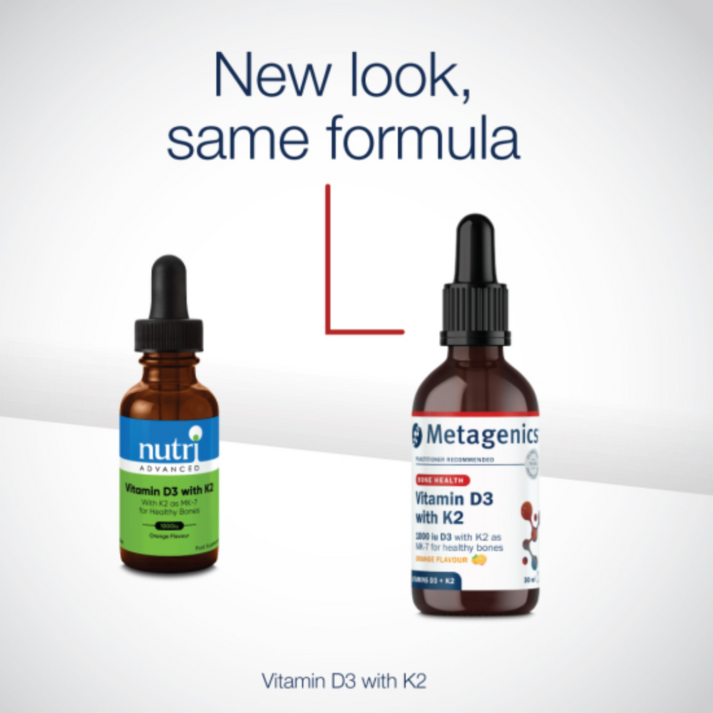 Buy Vitamin D3 1000iu with K2 Drops  - metagenics UK online