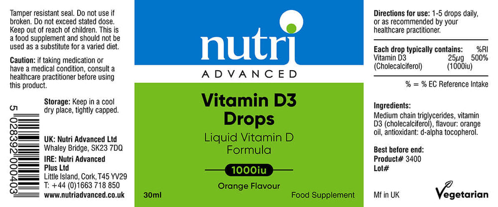 Buy Vitamin D3 Drops | 30ml UK