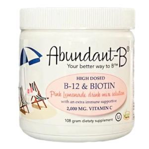 Abundant B B-12 & Biotin Pink Lemonade drink mix by Sufficient-C